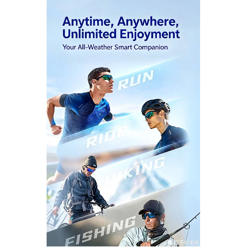 نظارات ذكية جديدة للذكاء الاصطناعي لركوب الدراجات في الهواء الطلق - مكالمة بلوتوث متعددة الوظائف، تشغيل الموسيقى، ترجمة متزامنة بالذكاء الاصطناعي، Hi-Fi 5D #2