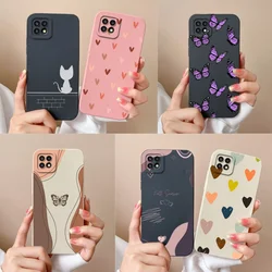 For Samsung A22 A22S Case Color Painted Soft Liquid Silicone Camera Protection Phone Cover For Samsung A 22 4G 5G A 22S Fundas