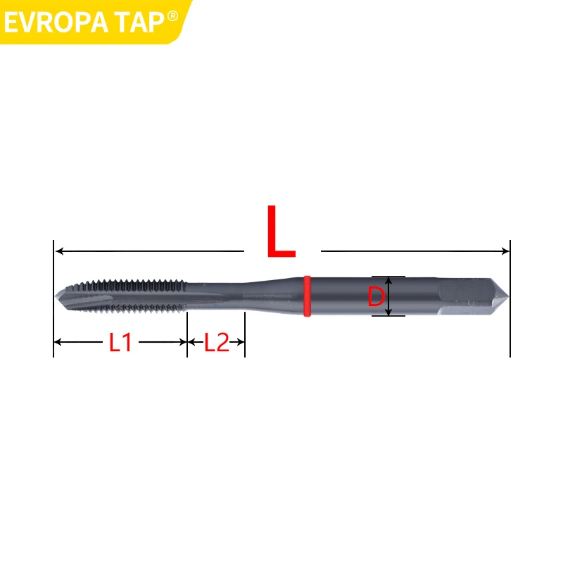 EVROPA TAP HSS-CO Red Ring JIS Standard With OX Spiral Pointed Tap M2 M3 M4 M5 M6 M7 M8 M9 M10 M11 M12 Machine Screw Thread Taps