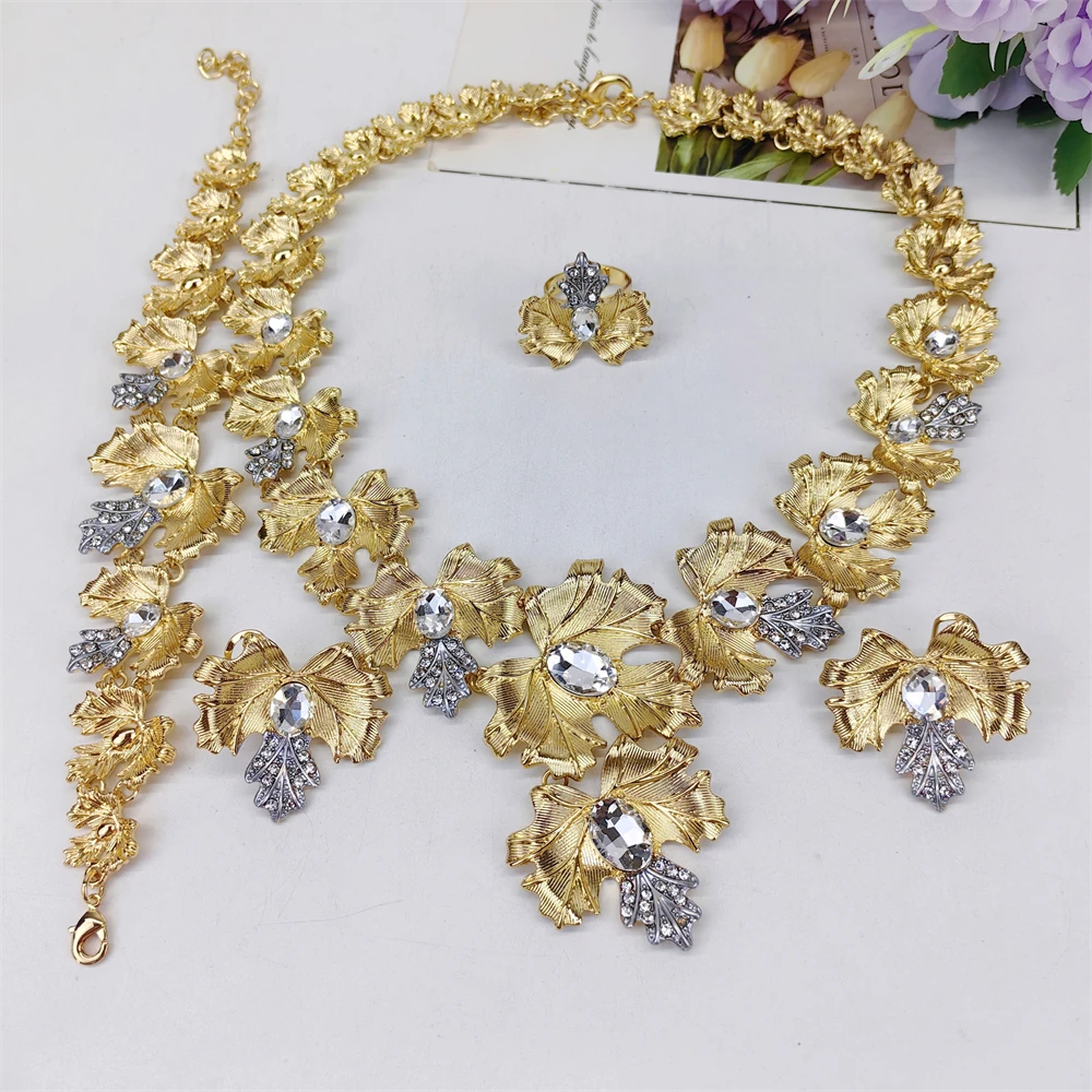 TITI Hollow Flower Jewelry Set For Women Wedding Party Jewelry Accessories For Women Bijoux De Mode Ensembles De