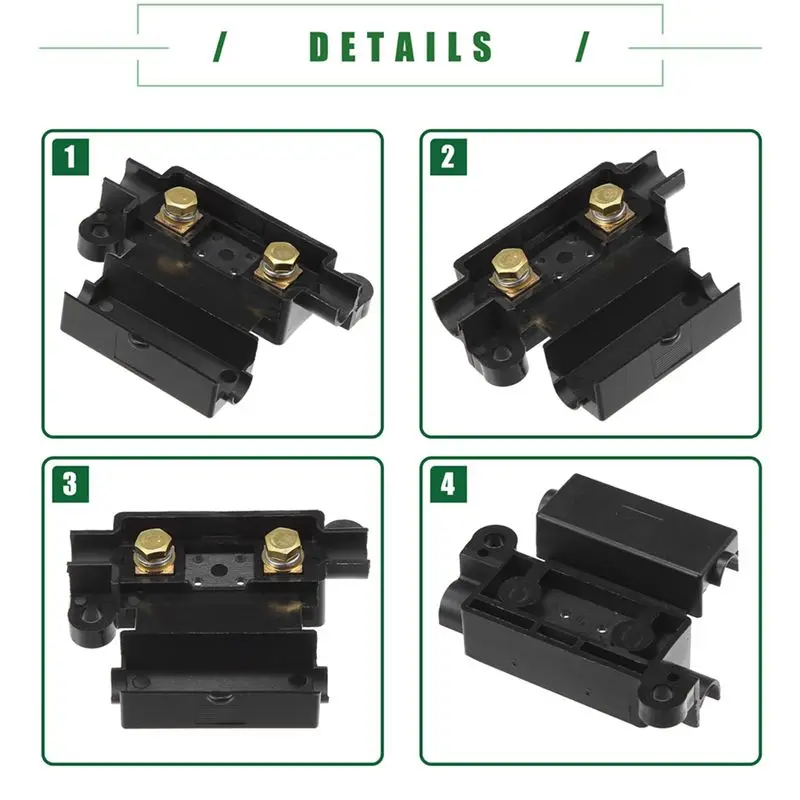 Unique ANS Fuse Holder Kit For Dual Battery System, Fuse Holder, Tube Terminals, Pre Cut Heat Shrink Sleeving ,60 Set (80A)