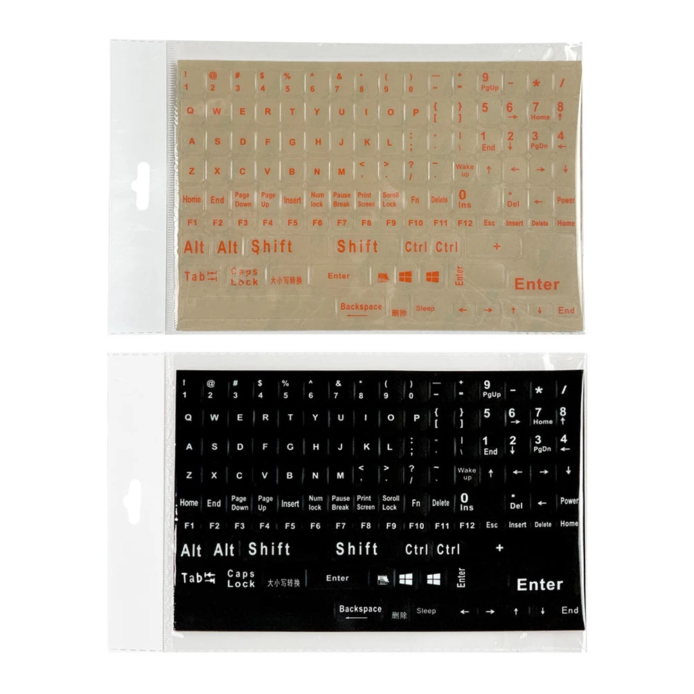 

2 Sheets Pvc Stickers English Self-Adhesive Laptop Desktop Notebook Letter Keys Replacement Scratch Resistant Durable For
