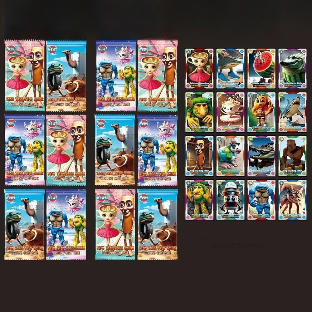 Tung Tung Tung Sahur Tralalero Tralala Gioco di carte Carte collezionabili giocattolo Carte da collezione Brainrot italiano per bambini Regali di festa