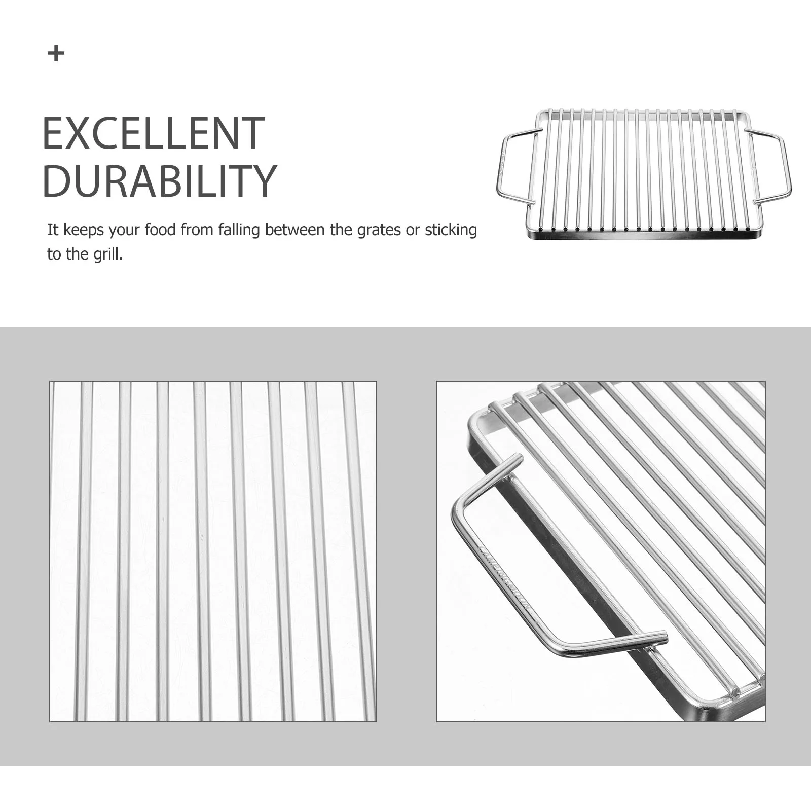 

Stainless Steel Bbq Mesh Grill Net Cooking Grate Outdoor Barbecue Heat Resistant Uniform Heat Distribution Non-Stick Durable
