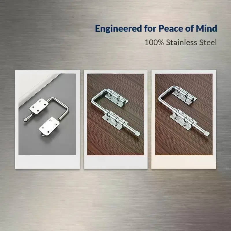 Stainless Steel Safety Door Buckle 90 180 Degree Anti: Theft Latch Indoor Sliding Hardware