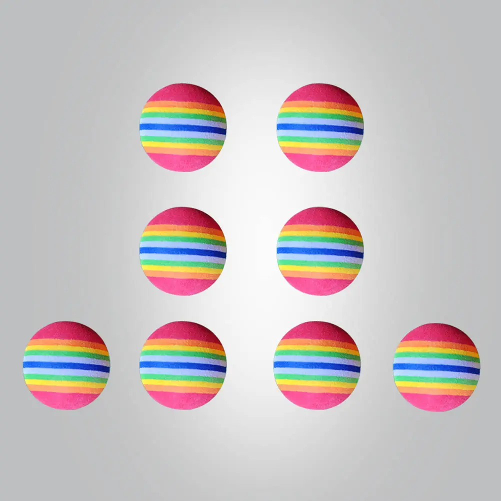 

8Pcs Golf Practice Balls Eva 38Mm Rainbow Color Soft Lightweight Indoor Training Sponge Ball Approach Shot Aid