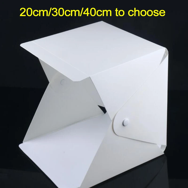 20*20cm 30*30cm 40*40cm Mini Folding Studio Diffuse Soft Box Lightbox With LED Light Black White Photography Background Photo