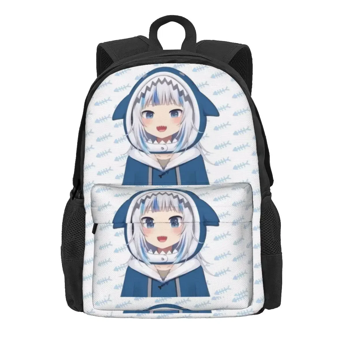 

Gawr Gura Backpacks Boys Girls Bookbag Students School Bags Cartoon Kids Rucksack Laptop Rucksack Shoulder Bag Large Capacity