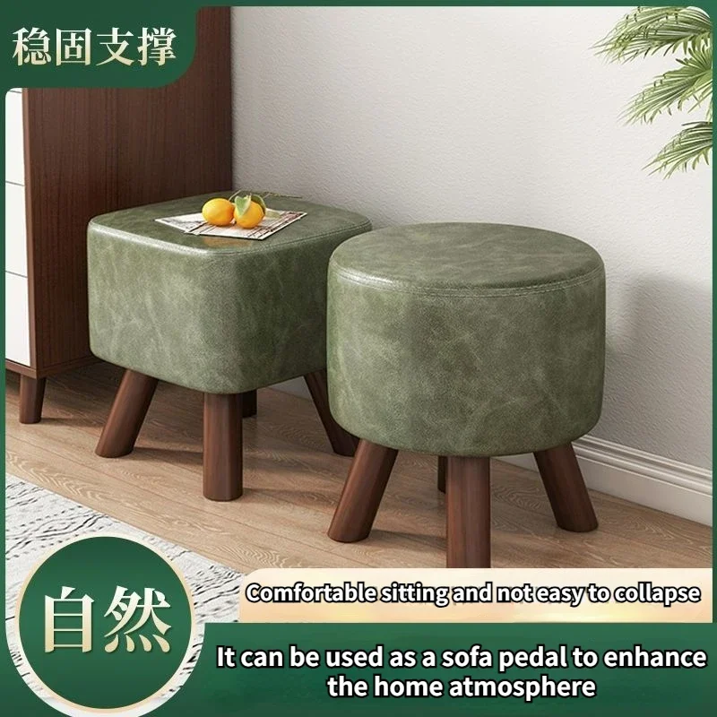 Small Low Stools Solid Wood Stools Entry Shoes Changing Stool Living Room Tea Table Stools Square Stool Sofa Side Stool Ottomans