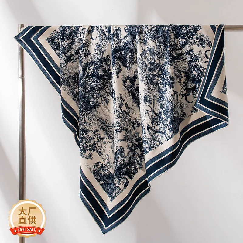 Women's Elegant All-Match Wool Scarf Temperament Entry Style Fashionable Square Sun-Proof Shawl for Women