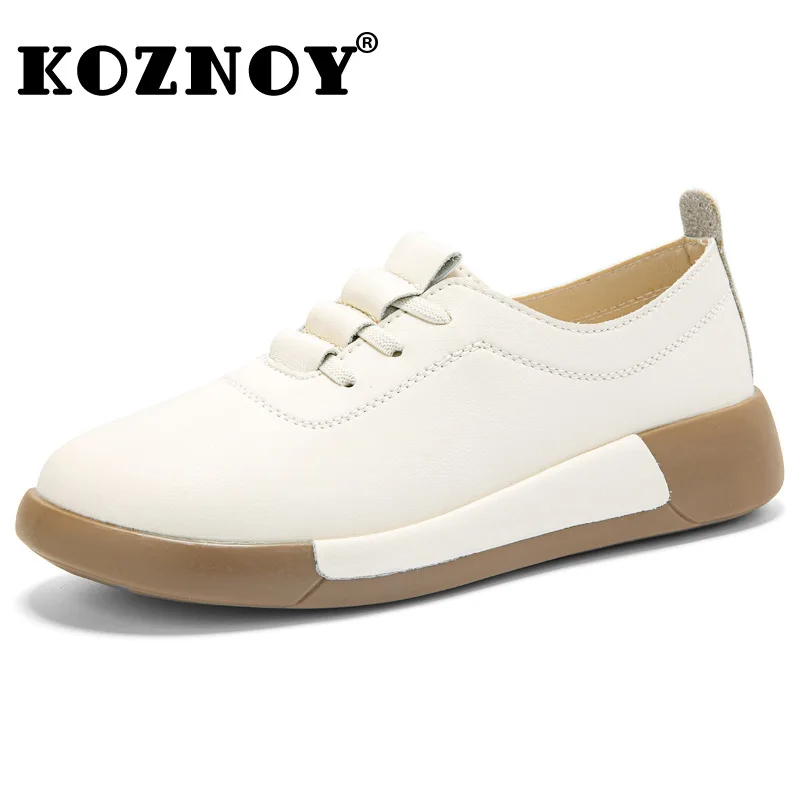 

Koznoy, 3 см, 2025 г., женские туфли на плоской подошве из коровьей кожи, осенние вулканизированные массивные кроссовки, лоферы, высокие брендовые тапочки на платформе, осенняя обувь