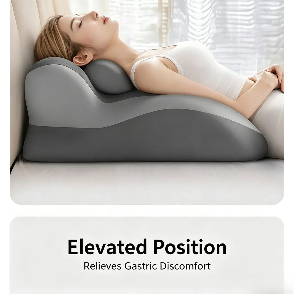 Ergonomic Memory Foam Bed Wedge Pillow Multifunctional Backrest Leg Elevation Support for Sleeping Reading Relaxation