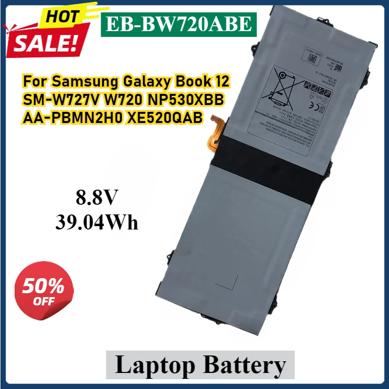 

EB-BW720ABE BW720ABA Laptop Battery For Samsung Galaxy Book 12 SM-W727V W720 NP530XBB AA-PBMN2H0 XE520QAB V2 XE521QAB XE525QBB