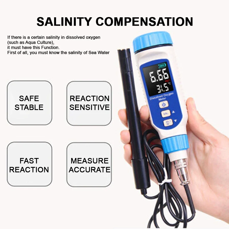 Smart Sensor AR8210+ - Pen Dissolved Oxygen Meter Rechargeable Lithium Battery (Color Screen)