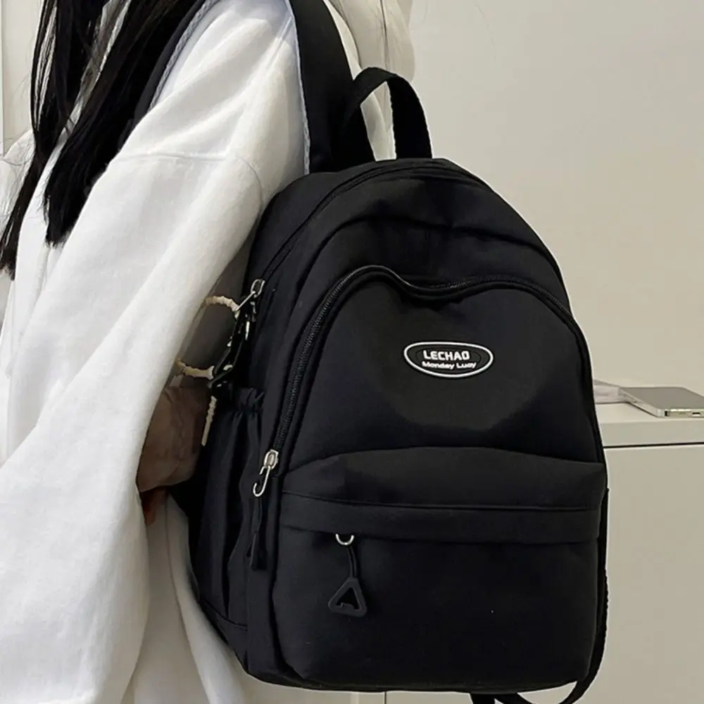 Kawaii Large Capacity Backpack Nylon Candy Color Bookbags Shoulder Bag Student