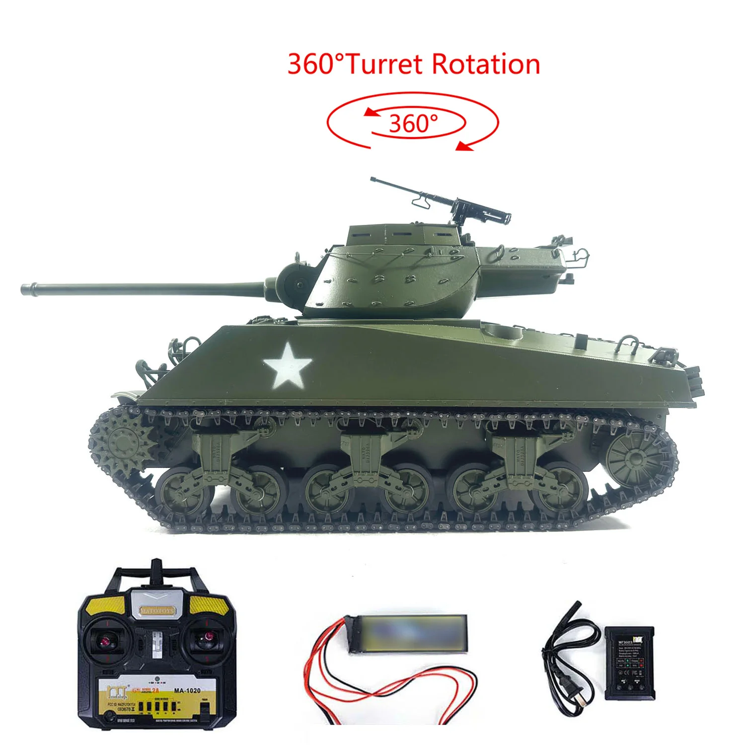 

Металлический радиоуправляемый танк Mato в масштабе 1/16, армейский зеленый M36B1, уничтожитель, инфракрасный 1271, металлические гусеницы и колеса, радиоуправляемая модель TH00677