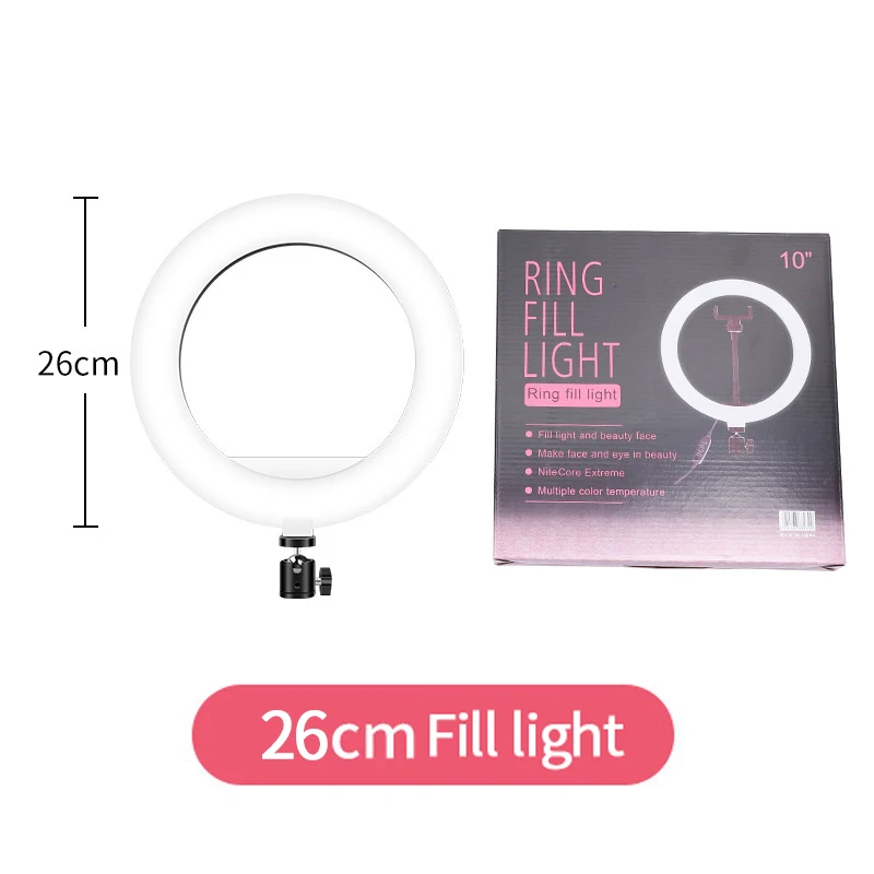 10inch 26cm Selfie Ring Light Photography Fill Lighting Led Ring Lamp for Video Recording Live Broadcast Selfie Led Lamp