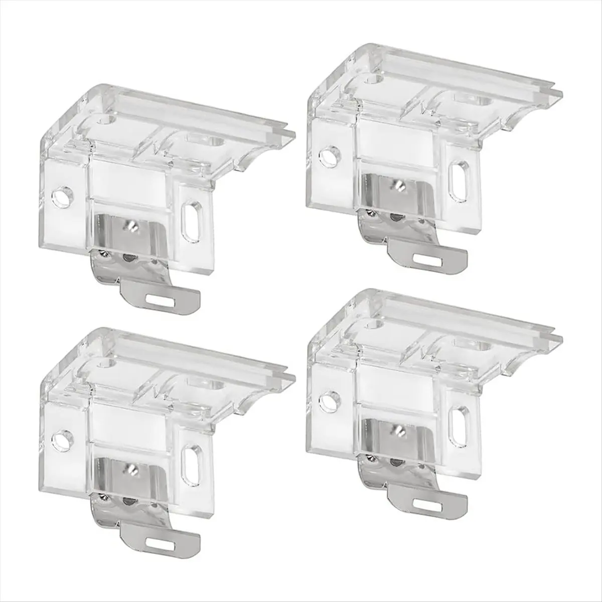 SSR 4 PCS Mounting Bracket with Metal Clip, Hidden Mounting Bracket Clips for 1inch (25mm) Pleated Shades Cordless