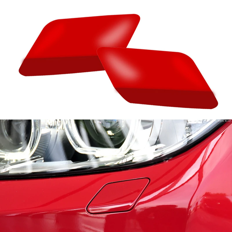 

1 Pair Car Front Bumper Headlight Washer Spray Jet Nozzle Cap Fit For BMW 3 Series E92 E93 LCI Coupe Convertible 2013-2011 Red