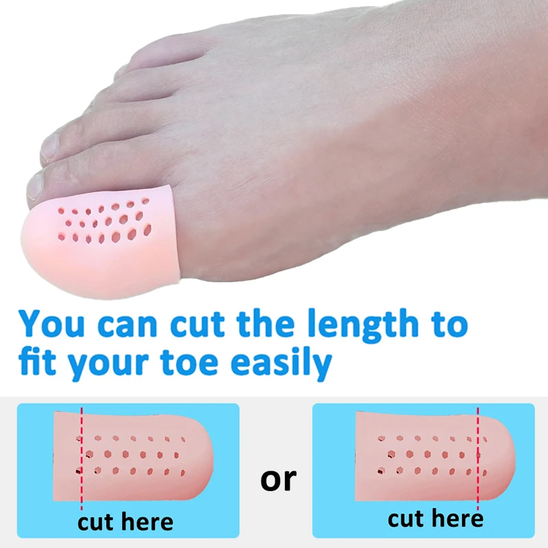 Pexmen 2/4Pcs Gel Toe Protectors Toe Caps Sleeves Prevent Pain Relief for Corns Blisters and Ingrown Toenails Big Toe Covers