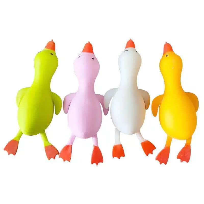 カラフルで楽しいストレス解消おもちゃ 動物のアヒル感覚玩具 指先で遊べる大きなガチョウ 自由に変形できる減圧スクイーズ玩具