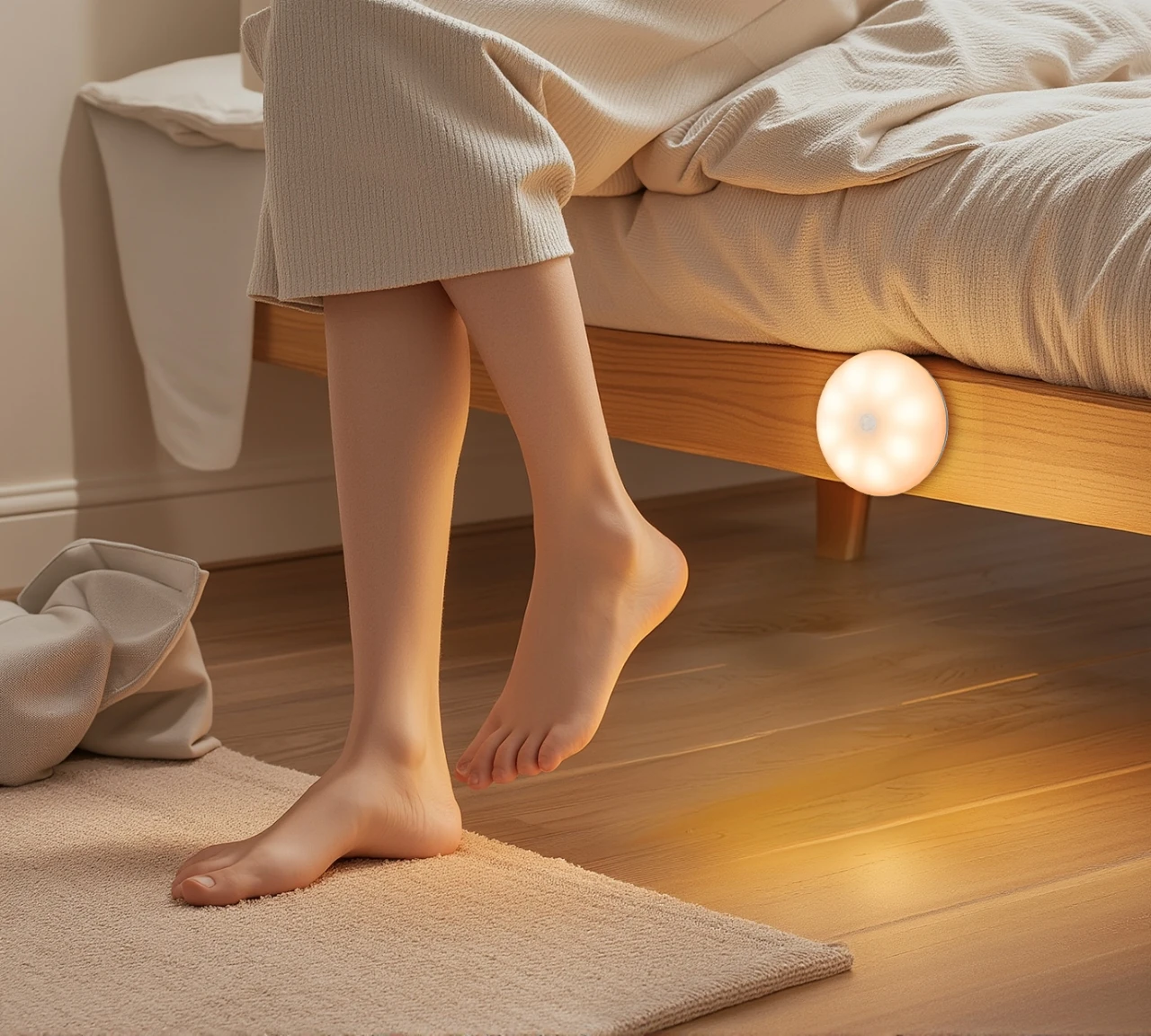 3PCS LED automatic sensing light, wardrobe lighting under the counter, magnetic USB charging sensing light, suitable for multipl
