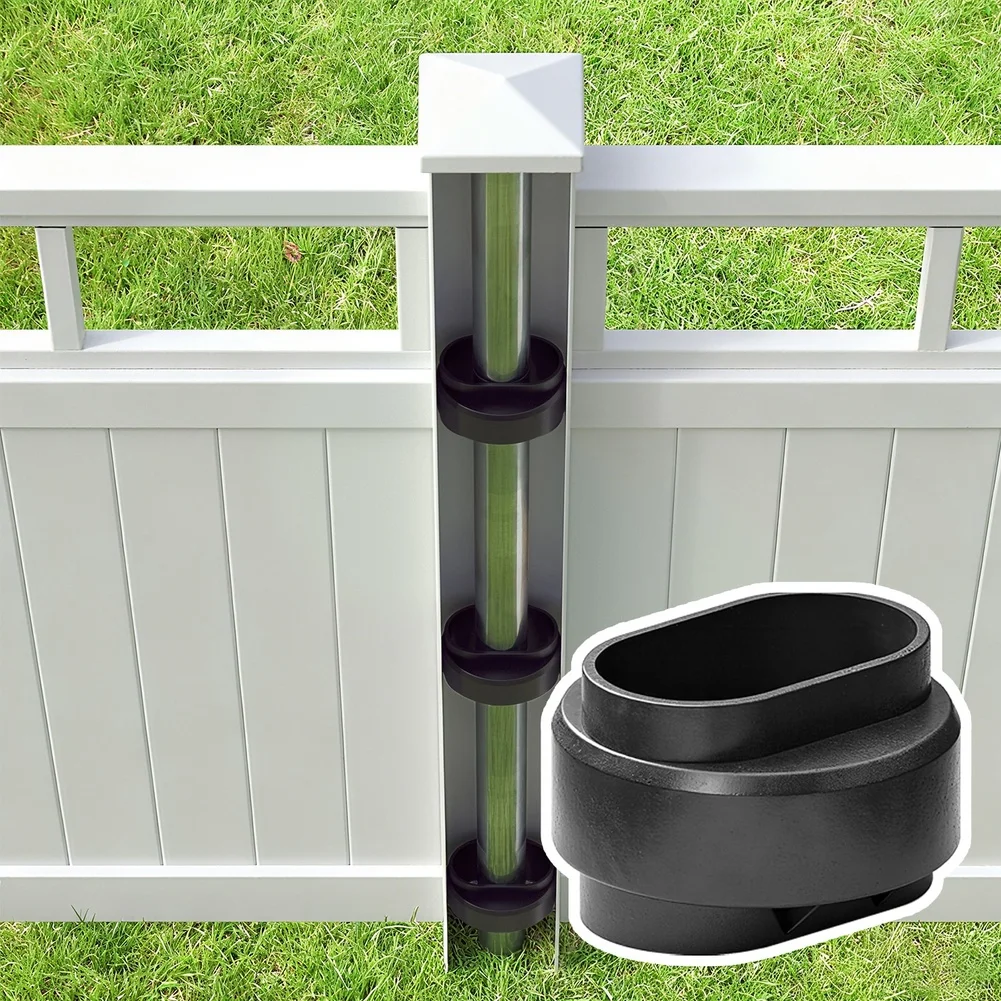 Outdoor PVC Fence Door Fixing Ring with Internal Nylon Hinges for Stable Gate Mounting 11.8 6 7.65 cm Dimensions