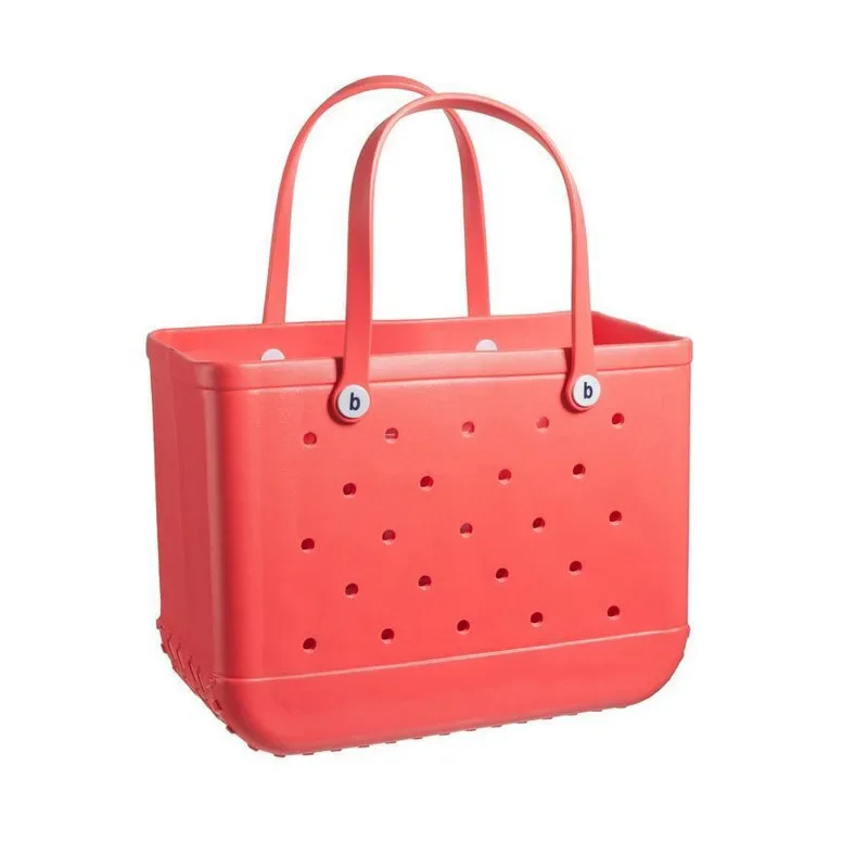 PVC Beach Bag Shopping Fashion Storage Handbag Cave Basket for Picnic Open Pocket Organizer Camping Accessories 38x13x32cm