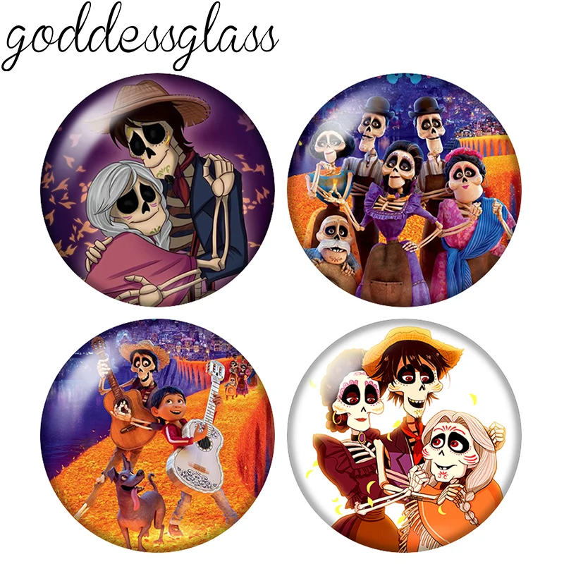 

Disney Death Day Coco Miguel Love music 12mm/18mm/20mm/25mm Round photo glass cabochon flat back Making findings for bracelets