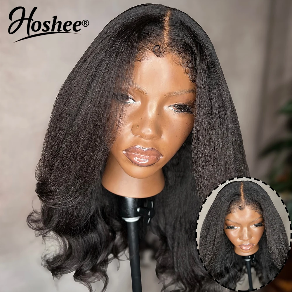 Kinky Straight Lace Front pruik van echt haar, 13x4 voorgeplukt, 13x6 losse golf pruik met 4B randen, Braziliaanse pruiken voor vrouwen, 250 density