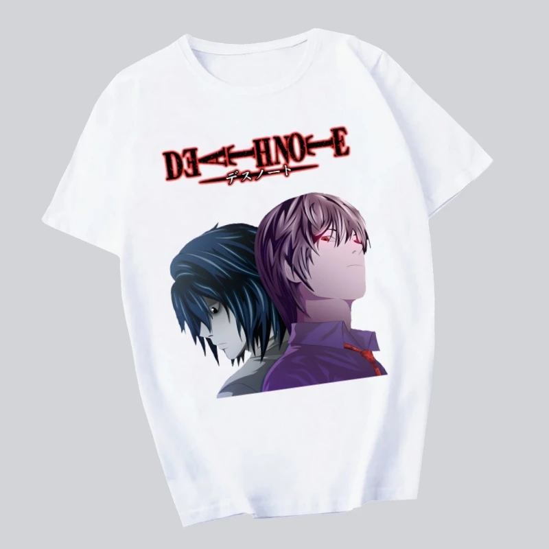 

Death Note Manga L T-Shirt Men Short Sleeve Summer Fashion Tshirt Casual White T Shirt Fashion Tee Shirt O-Neck Tops
