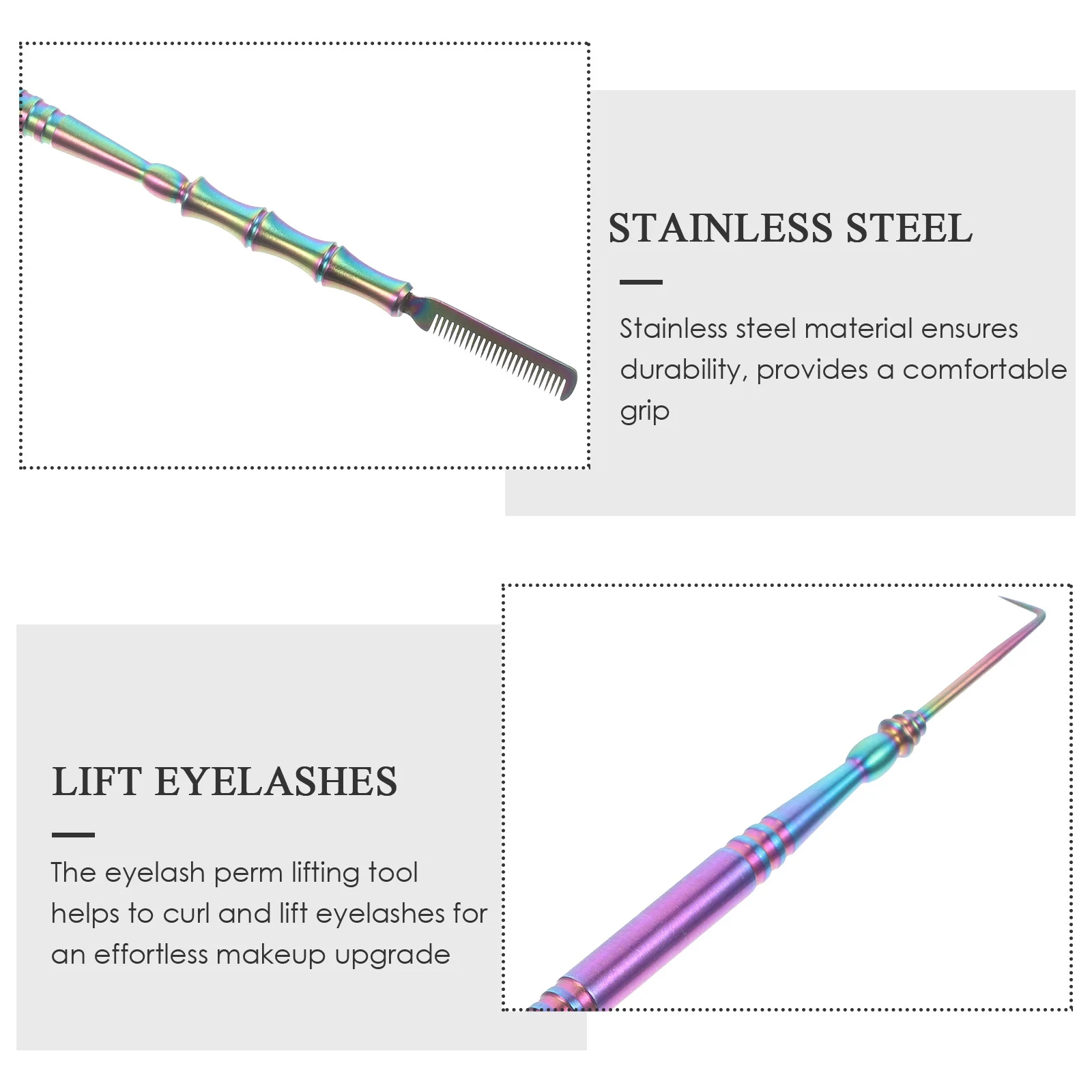 الفولاذ المقاوم للصدأ رمش بيرم رفع أداة المهنية الحاجب مشط المحمولة دائم الضفيرة رفع عدة أداة فاصل الرموش