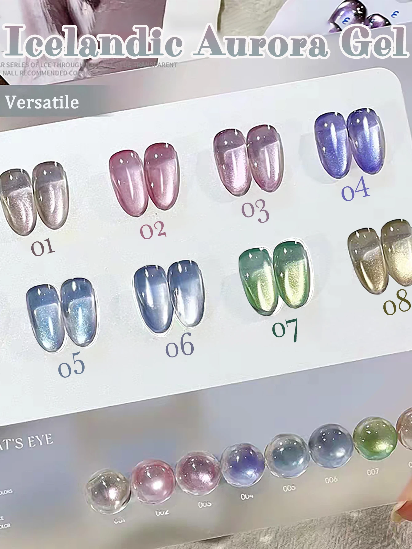 1 pz WS Primavera Estate Unghie Rosso Islanda Aurora All-match Ghiaccio Trasparente Rosa Verde Blu Occhio di Gatto Gel Smalto per unghie Unghie artistiche