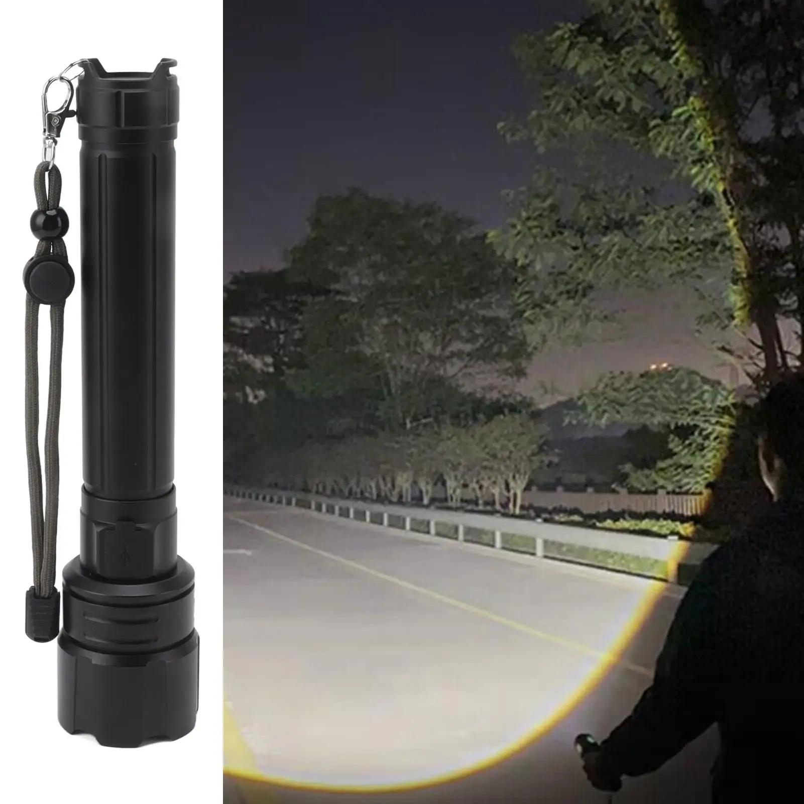 10000LM Flashlight - Rechargeable, IPX5 Waterproof, Adjustable Brightness, Durable Outdoor Light for hiking