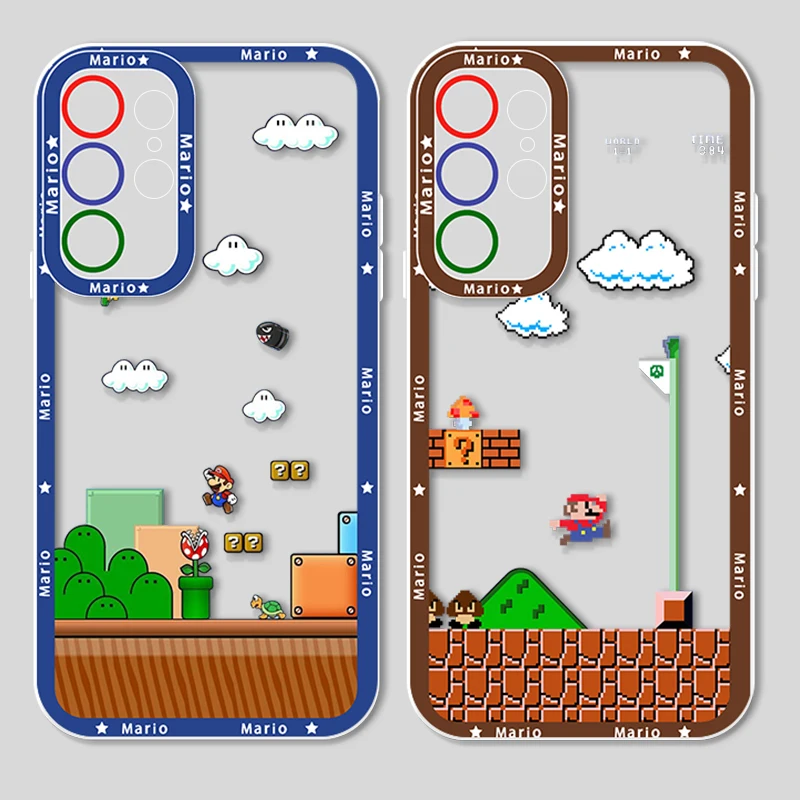 Cartoon Game Super Mario For Samsung Galaxy S23 S22 S21 S20 Pro FE Ultra A23 A52 A53 A71 Angel Eyes Transparent Phone Case image 3