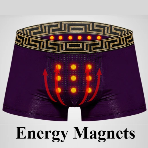 3XL Man Energy Magnet Underpants Health Care Breathable Modal Boxers Panties Underpants Housewear Penis Pouch Underwear