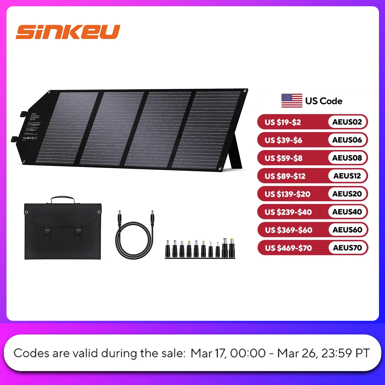 100W Portable Solar Panel for Power Station Generator Foldable Solar Charger with USB QC 3.0 USB C 18V DC for Camping Outdoor RV