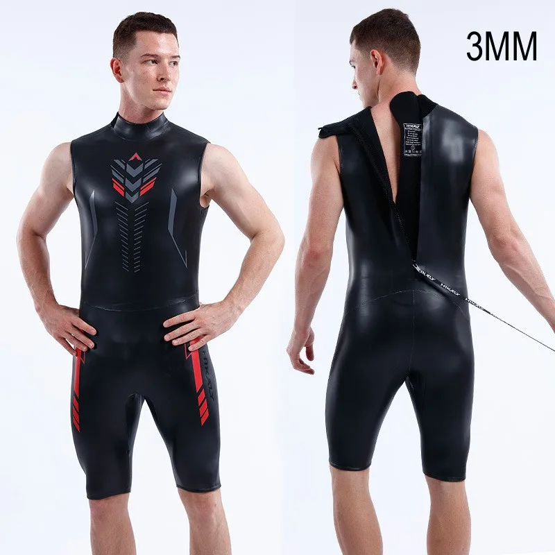 

3MM Men Neoprene Scuba Triathlon Swim Running Bike Diving Suit UnderWater Hunting Spearfishing Surfing Snorkeling SwimSuit