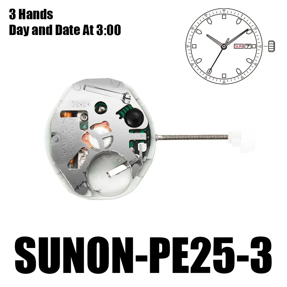 28PCS PE25 movement sunon PE25D PE25DD movement Chinese single calendar Dual Calendar Movement without battery