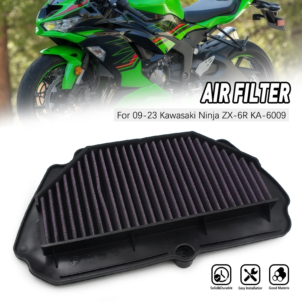 

Motorcycle Air Filter For Kawasaki Ninja ZX6R ZX636 2015-2024 ABS ZX636F ZX636E ZX600R ZX600R