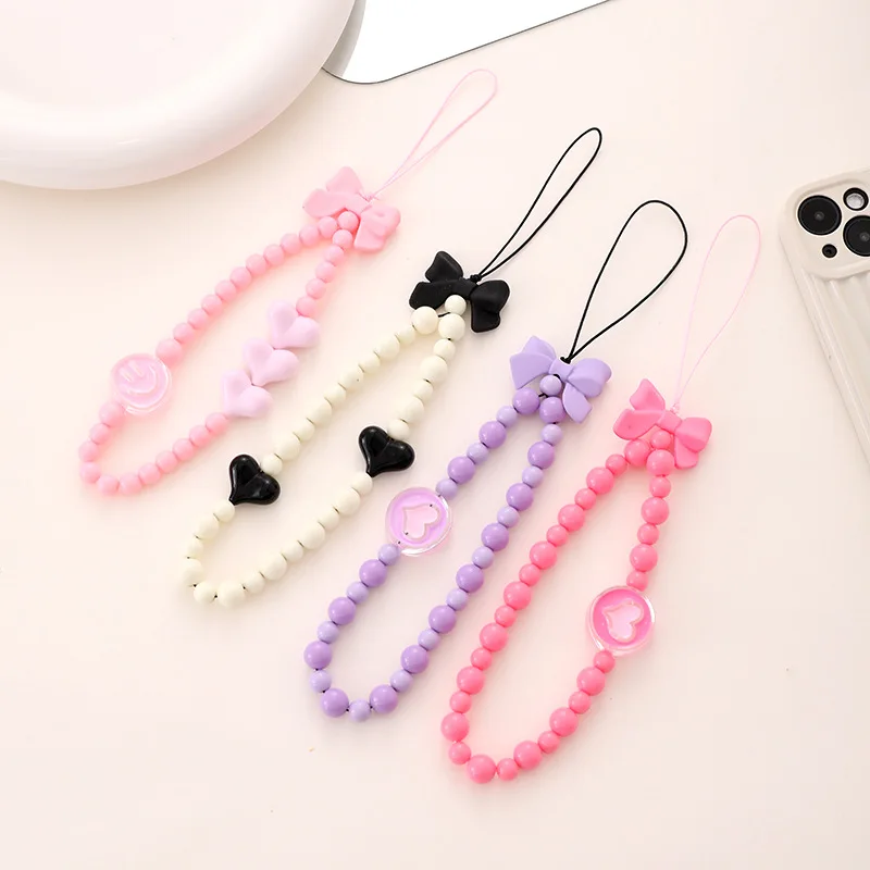 JOLanyard de téléphone de fleur d\'ours pour des femmes, perle simple, papillon perlé, tulipe, étui de téléphone, UL, nouveaux accessoires de bijoux,