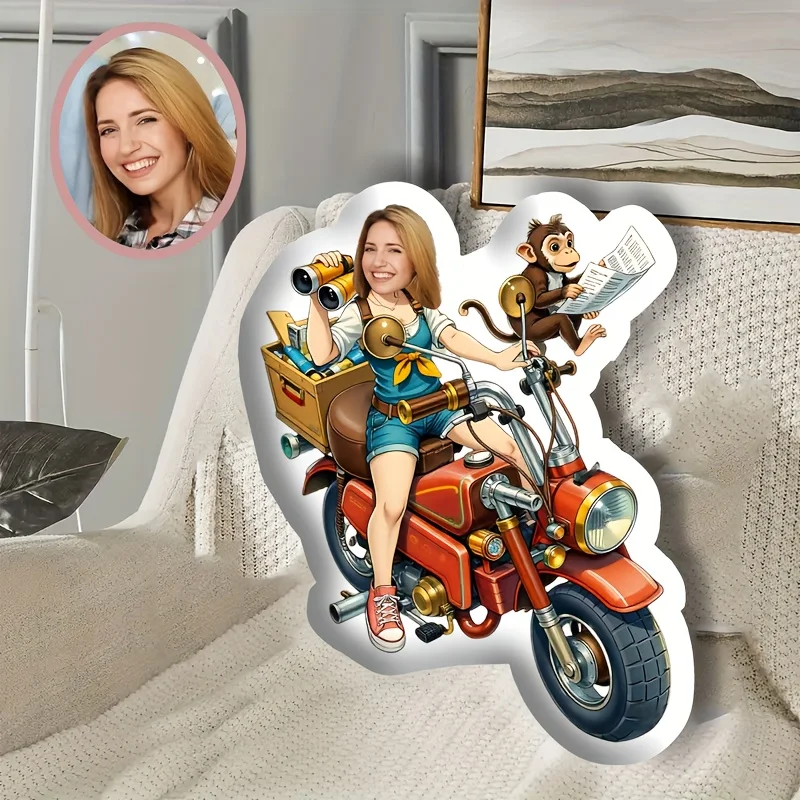 Custom Long Plush Photo Pillow Featuring a Personalized Face Print, Double-Layer Cushion for Body Support - Customized Photo Pil