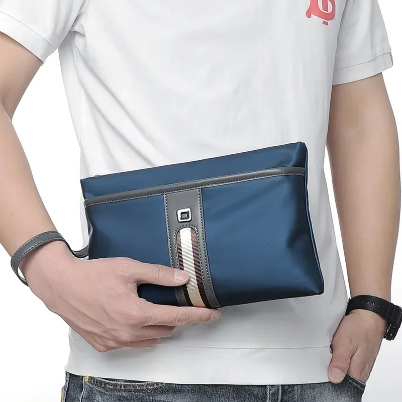 Bolso de mano de nailon para hombre, cartera informal de negocios con bolsillo para teléfono móvil