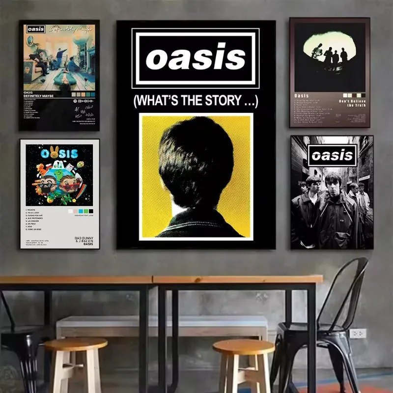 Classic Rock Band O-asis Music Tracklist Cover Lyrics Aesthetic Poster Canvas Painting Wall Art Pictures Home Decor Gift