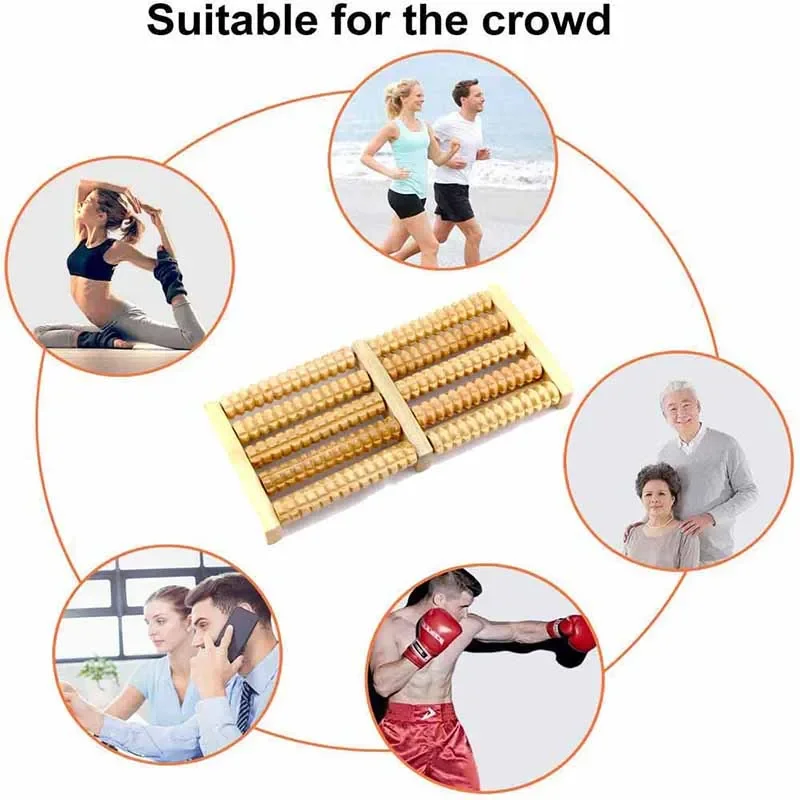 Wooden Foot Massage Roller Relieves Fatigue Foot Pain and Plantar Fasciitis Plantar Muscle Relaxation Tool Releases Lymph