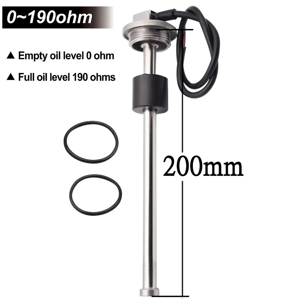 CustomWaterproof 52mm Digitalanzeige Auto Boot Kraftstoffstandsanzeige mit Alarm 0-190 Ohm 240-33 Ohm Kraftstoffstandsensor Öltankanzeige