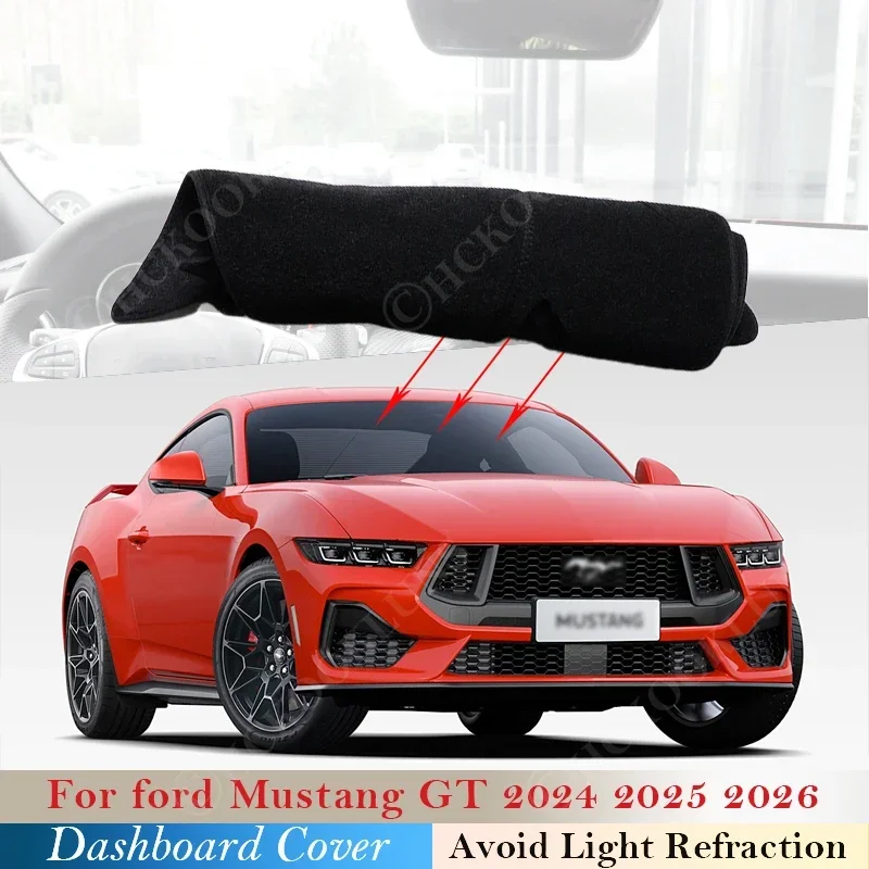 

Anti-Slip Mat Dash Board Sunshade Dashmat CarpetNew Dashboard Cover Protect Pad For Ford Mustang GT 2024 2025 2026 Accessories