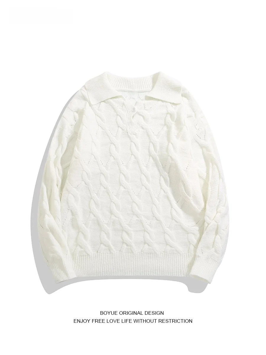 

BOYUE осенне-зимний вязаный свитер с ромбовидным узором, однотонный, повседневный, с длинным светом, теплый, сетчатый, свитер...