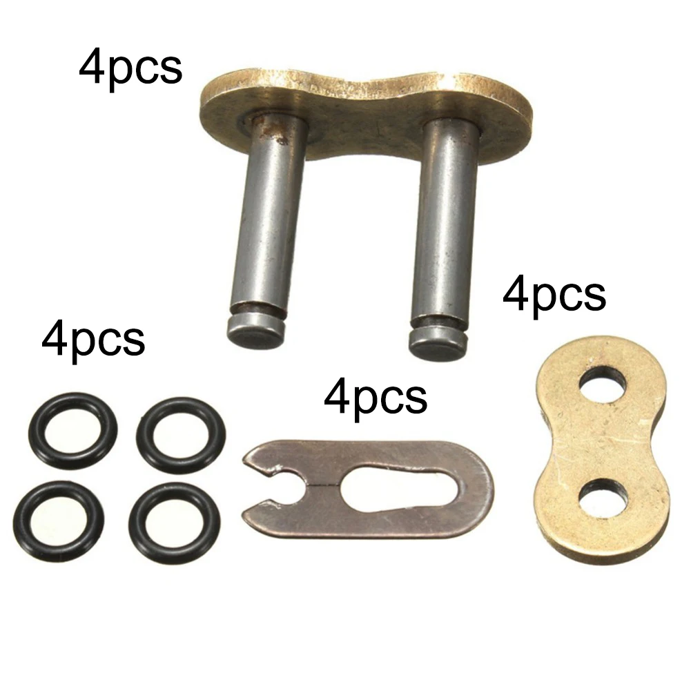 

Chain Master Links Set of 4 with ORing Seal for 428 520 525 530 Chains Suitable for Motorcycle Chain Repair and Maintenance