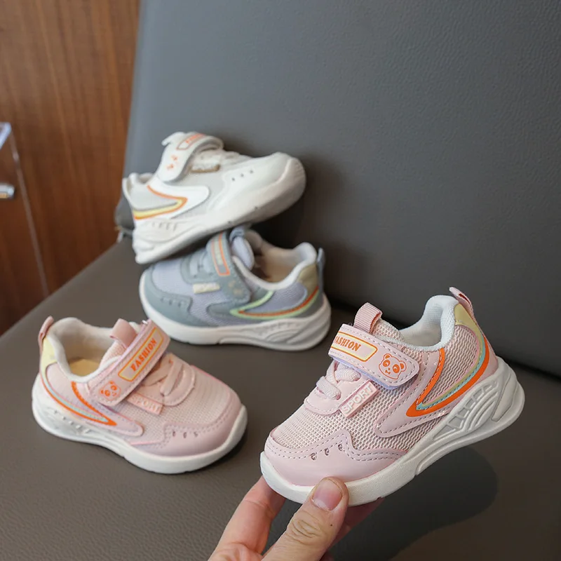 Sepatu Sneaker bayi dan balita, Sneaker jala anak kecil musim semi 2024